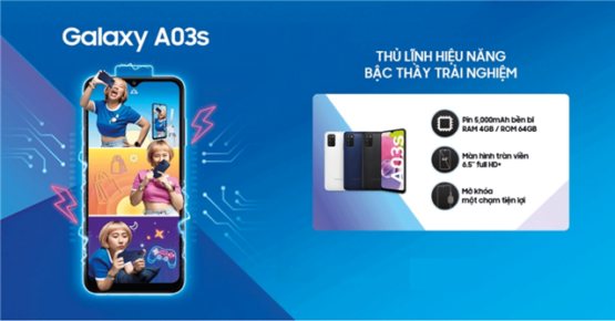 Samsung Galaxy A03s thiết kế trẻ trung với bộ 3 camera 13MP sắc nét